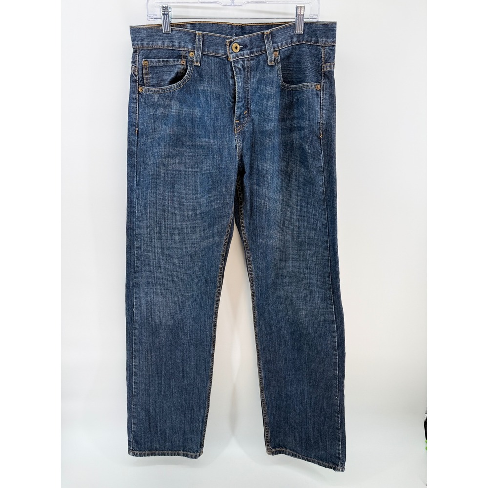 Levis 569 Loose Straight Jeans Mens 32x34 Dark Wash Blue Denim Skater Baggy